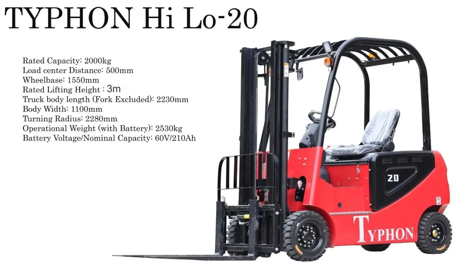 TYPHON VIGOR 2 Ton Electric Forklift