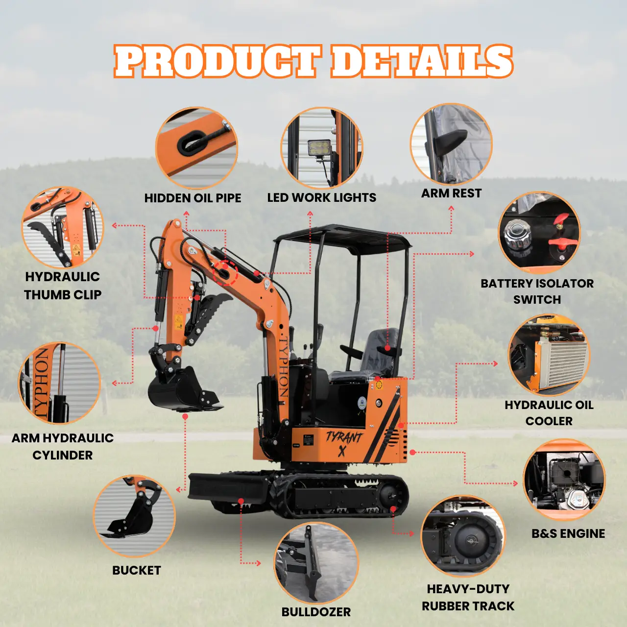 Typhon Tyrant X 1 Ton Mini Excavator