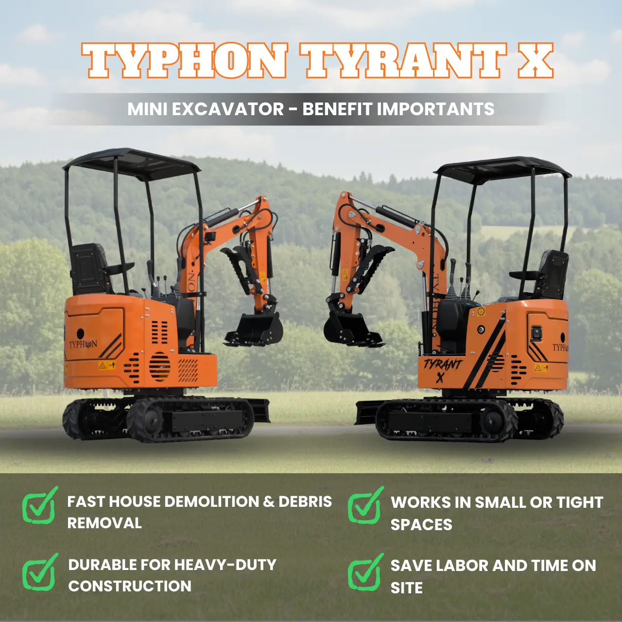 Typhon Tyrant X 1 Ton Mini Excavator