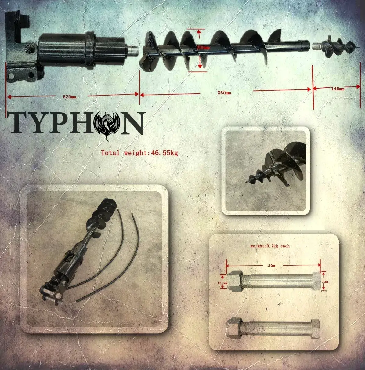TYPHON Mini Excavator Auger Drill