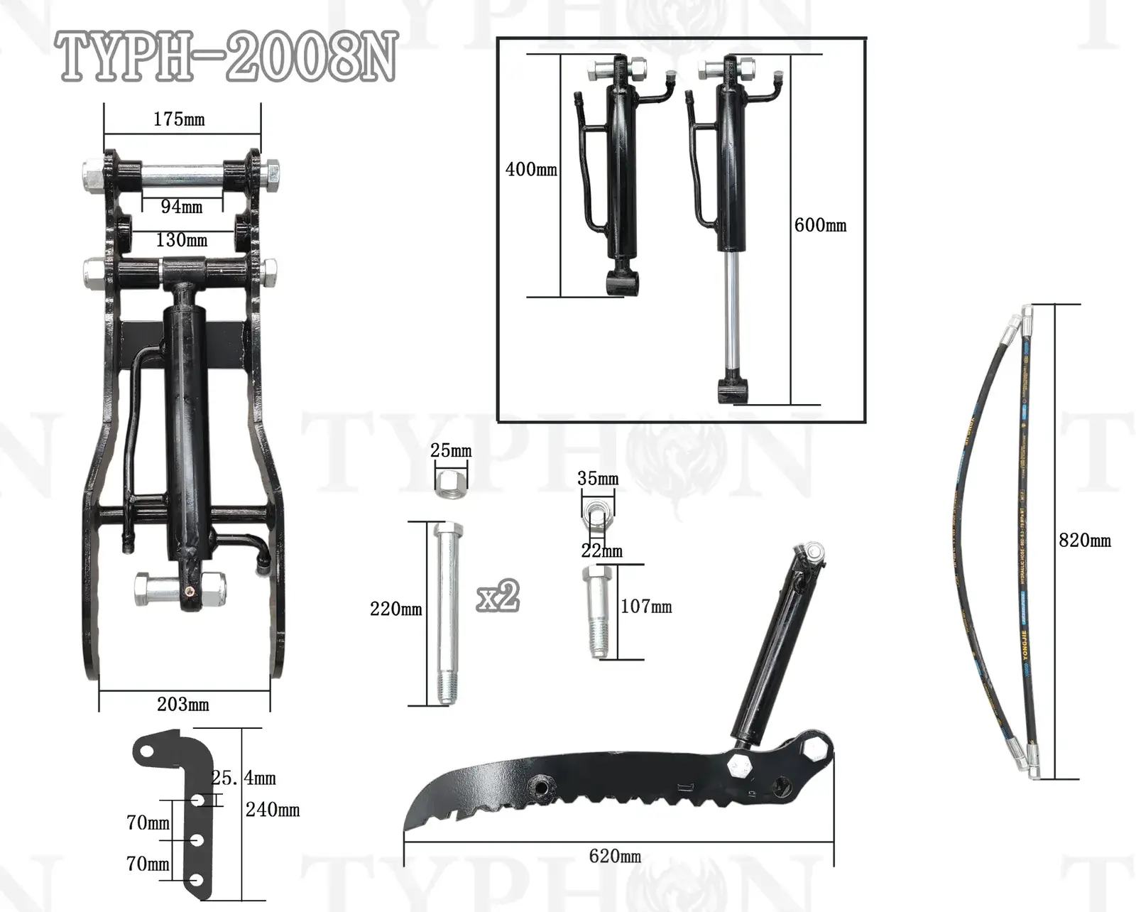 Mini Excavator Hydraulic Thumb Clip