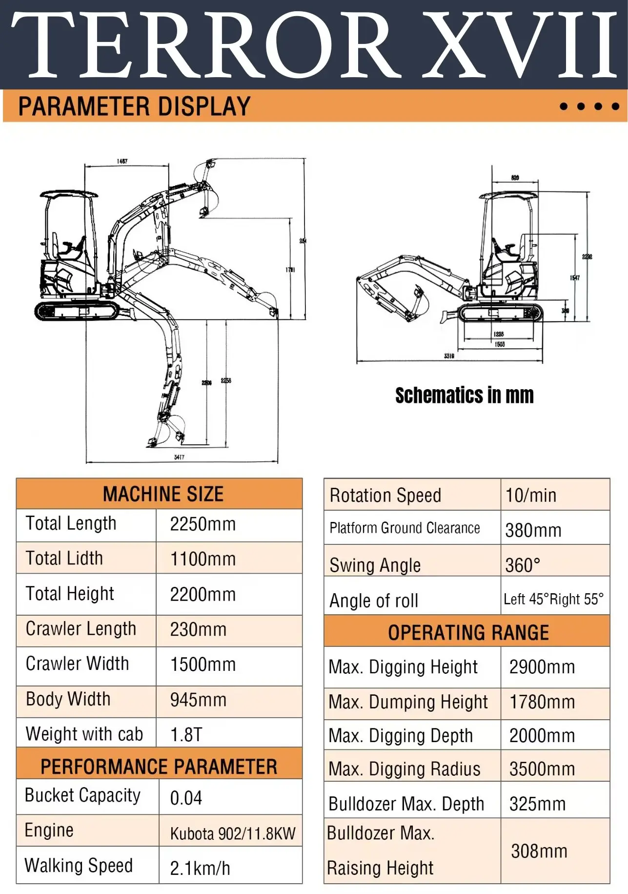 TYPHON TERROR XVII Cabin Excavator