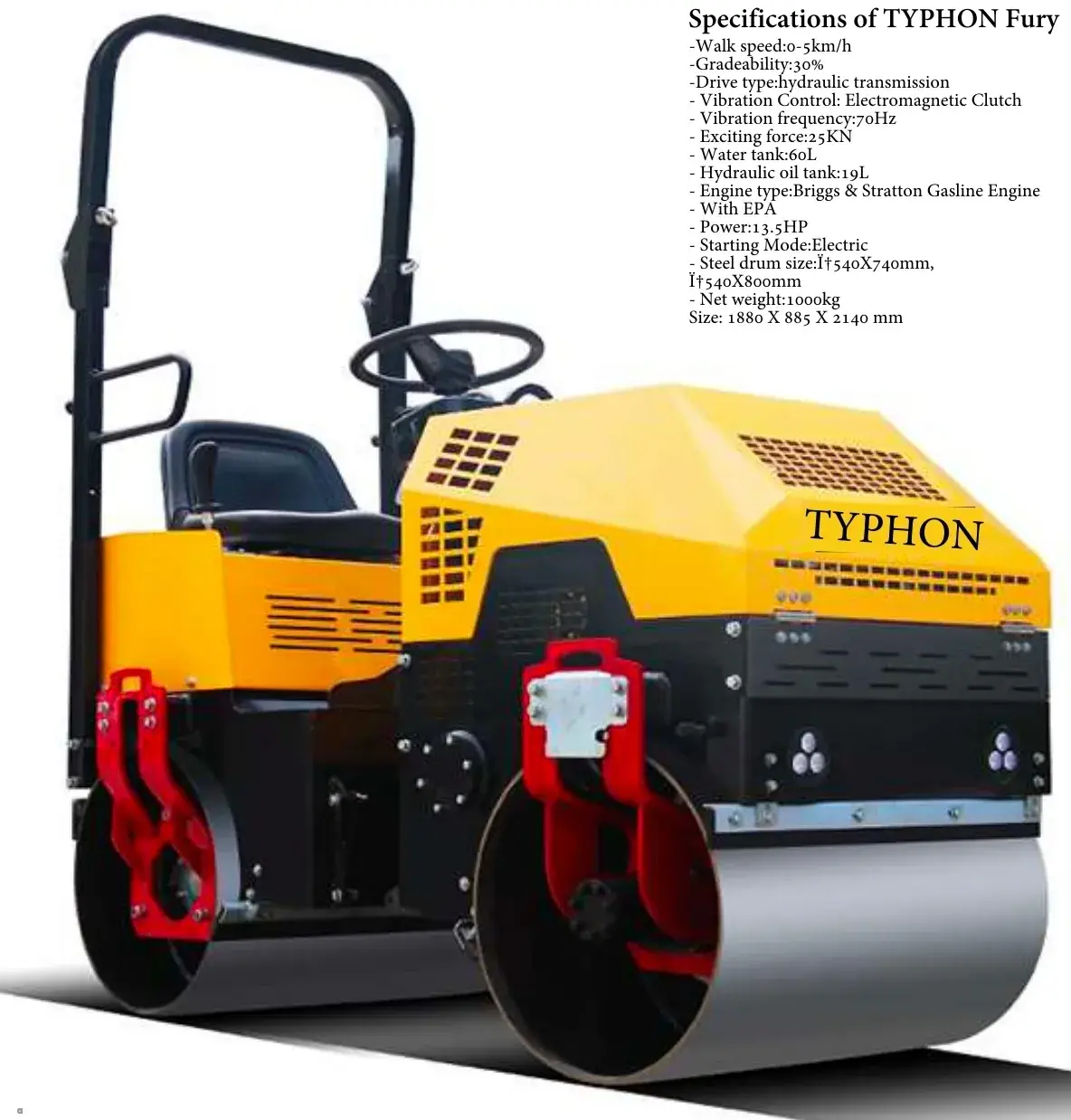 TYPHON FURY 1 Ton Asphalt Roller