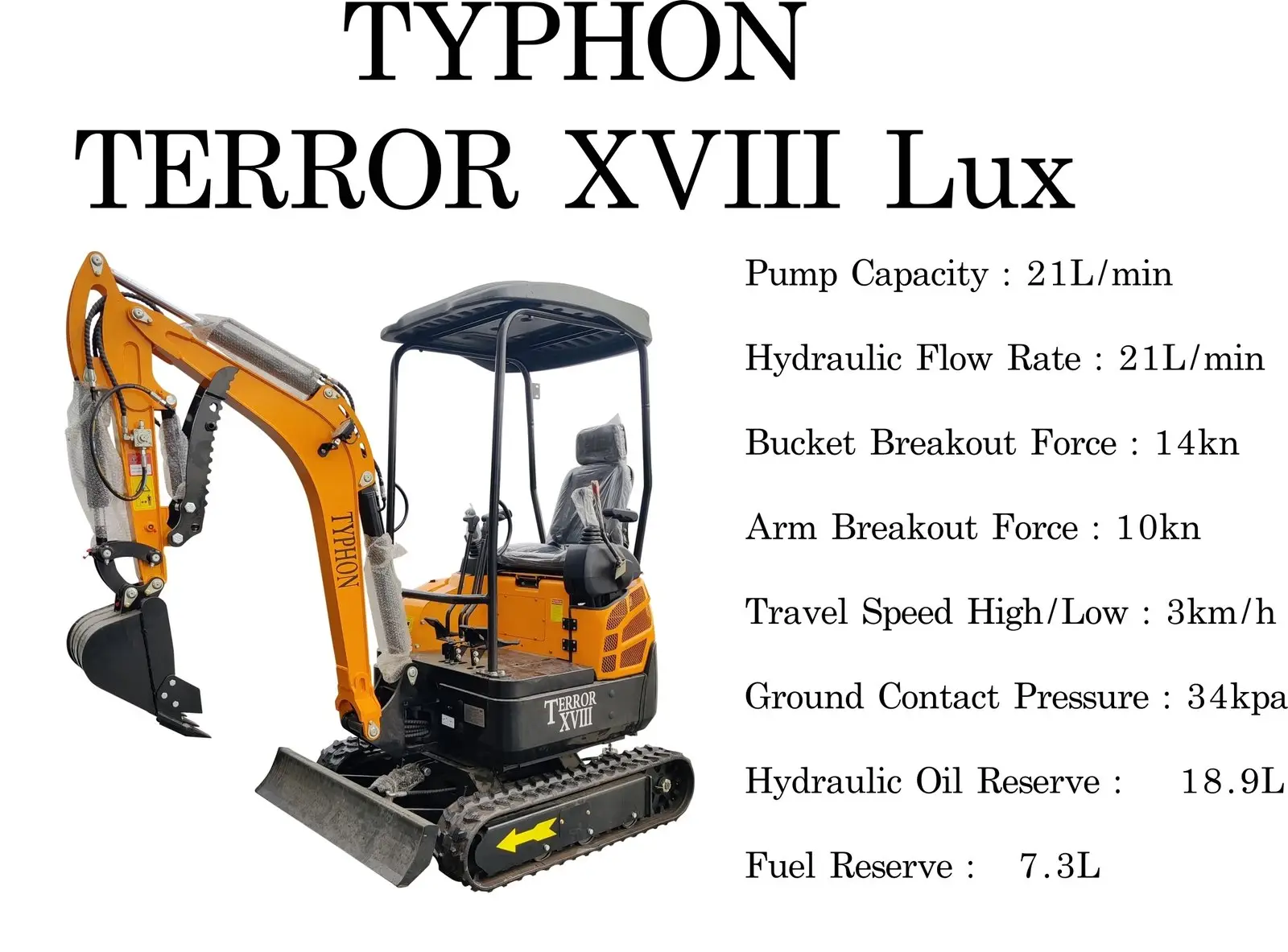 TYPHON TERROR XVIII 4000 lb Excavator