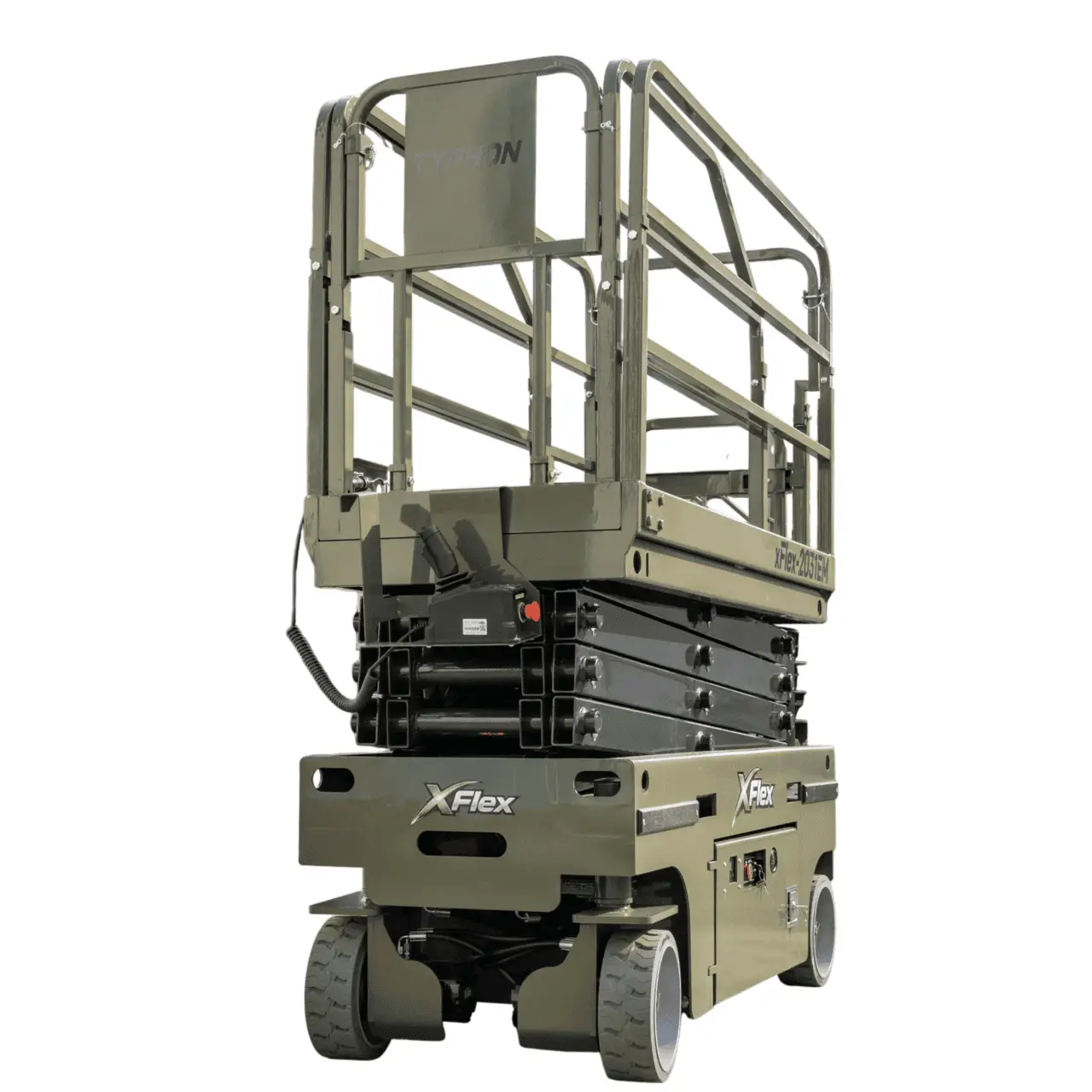 TYPHON xFLEX-2031EM 1.2 Ton Electric Mini Scissor Lift with 20ft Max Platform Height and 19.7″ Platform Extend