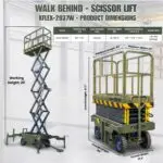TYPHON xFlex-2037W Walk-Behind Scissor Lift comes with 20ft Working Height and Manual outriggers 1102 lbs load capacity 110V Electric