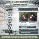 TYPHON xFlex-2037W Walk-Behind Scissor Lift comes with 20ft Working Height and Manual outriggers 1102 lbs load capacity 110V Electric