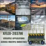 TYPHON xFlex-2037W Walk-Behind Scissor Lift comes with 20ft Working Height and Manual outriggers 1102 lbs load capacity 110V Electric