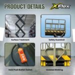 TYPHON xFlex-2037W Walk-Behind Scissor Lift comes with 20ft Working Height and Manual outriggers 1102 lbs load capacity 110V Electric