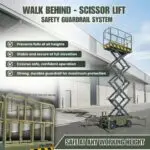 TYPHON xFlex-2037W Walk-Behind Scissor Lift comes with 20ft Working Height and Manual outriggers 1102 lbs load capacity 110V Electric