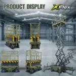 TYPHON xFlex-2037W Walk-Behind Scissor Lift comes with 20ft Working Height and Manual outriggers 1102 lbs load capacity 110V Electric