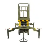 TYPHON xFlex-2037W Walk-Behind Scissor Lift comes with 20ft Working Height and Manual outriggers 1102 lbs load capacity 110V Electric