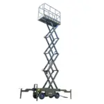 TYPHON xFlex-2037W Walk-Behind Scissor Lift comes with 20ft Working Height and Manual outriggers 1102 lbs load capacity 110V Electric