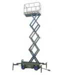 TYPHON xFlex-2037W Walk-Behind Scissor Lift comes with 20ft Working Height and Manual outriggers 1102 lbs load capacity 110V Electric