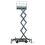 TYPHON xFlex-2037W Walk-Behind Scissor Lift comes with 20ft Working Height and Manual outriggers 1102 lbs load capacity 110V Electric