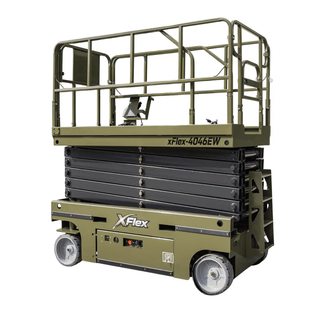 TYPHON xFlex-4046EW Electric Wheel Scissor Lift 2.6 Ton operating weight and 40ft platform height with 705lbs Load Capacity