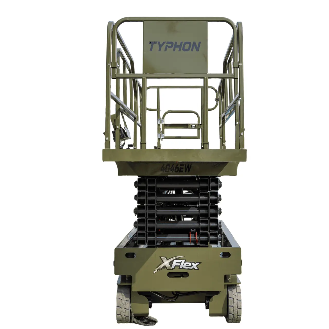 TYPHON xFlex-4046EW Electric Wheel Scissor Lift 2.6 Ton operating weight and 40ft platform height with 705lbs Load Capacity
