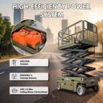 TYPHON xFlex-4046EW Electric Wheel Scissor Lift 2.6 Ton operating weight and 40ft platform height with 705lbs Load Capacity