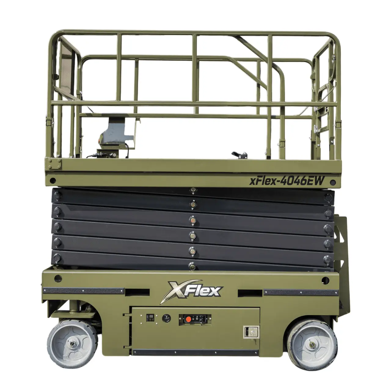 TYPHON xFlex-4046EW Electric Wheel Scissor Lift 2.6 Ton operating weight and 40ft platform height with 705lbs Load Capacity