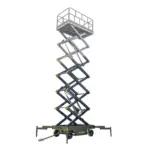TYPHON xFlex 4065W Walk Behind Scissor Lift 2.7 Ton with Assisted Walking, Manual outriggers of 40 ft lifting Height & 110V Electric