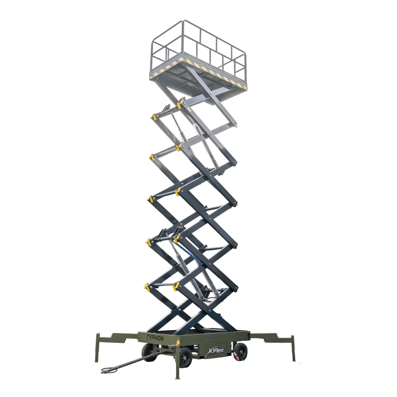 TYPHON xFlex 4065W Walk Behind Scissor Lift 2.7 Ton with Assisted Walking, Manual outriggers of 40 ft lifting Height & 110V Electric