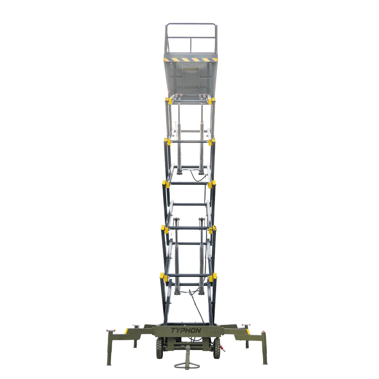 TYPHON xFlex 4065W Walk Behind Scissor Lift 2.7 Ton with Assisted Walking, Manual outriggers of 40 ft lifting Height & 110V Electric