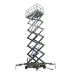 TYPHON xFlex 4065W Walk Behind Scissor Lift 2.7 Ton with Assisted Walking, Manual outriggers of 40 ft lifting Height & 110V Electric