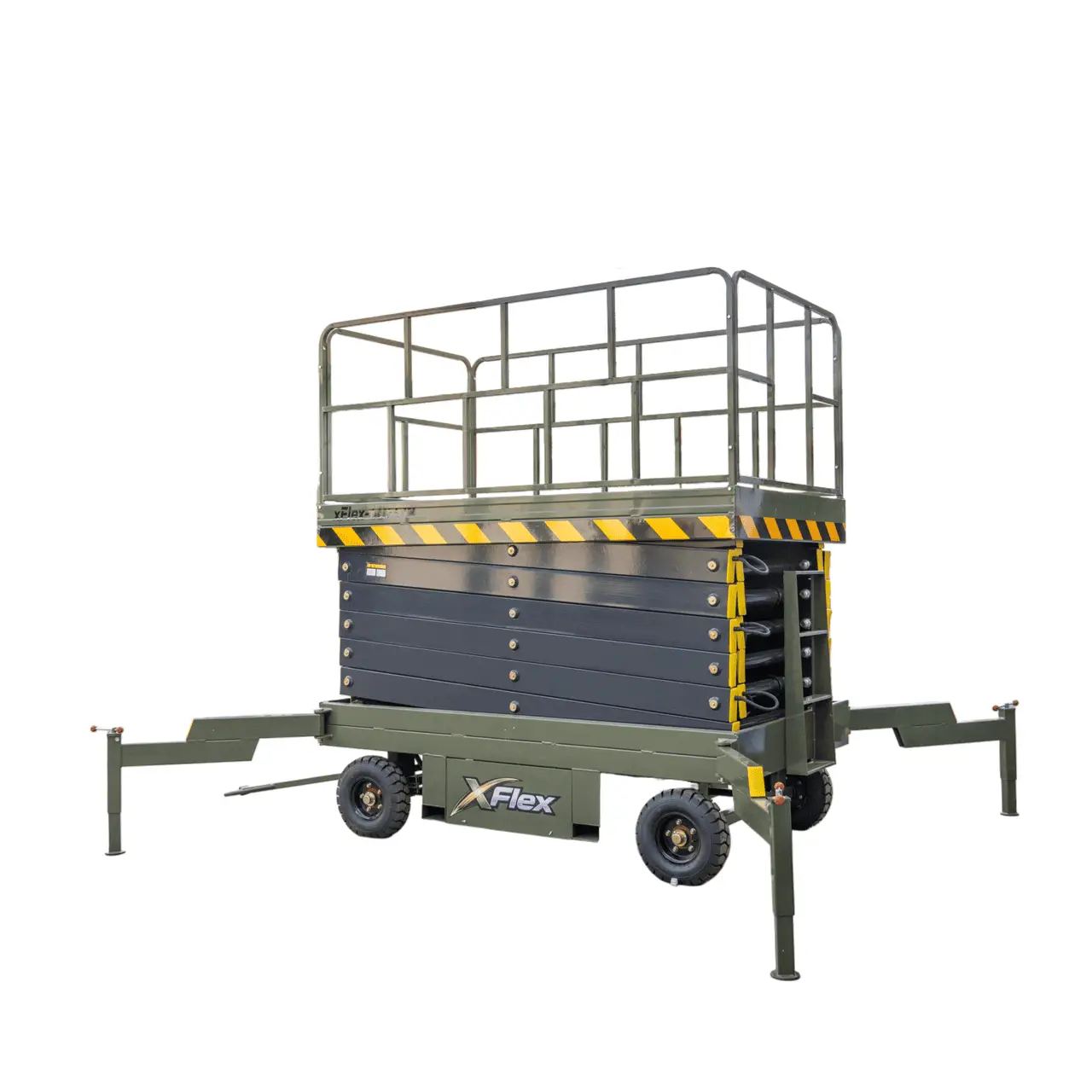 TYPHON xFlex 4065W Walk Behind Scissor Lift 2.7 Ton with Assisted Walking, Manual outriggers of 40 ft lifting Height & 110V Electric