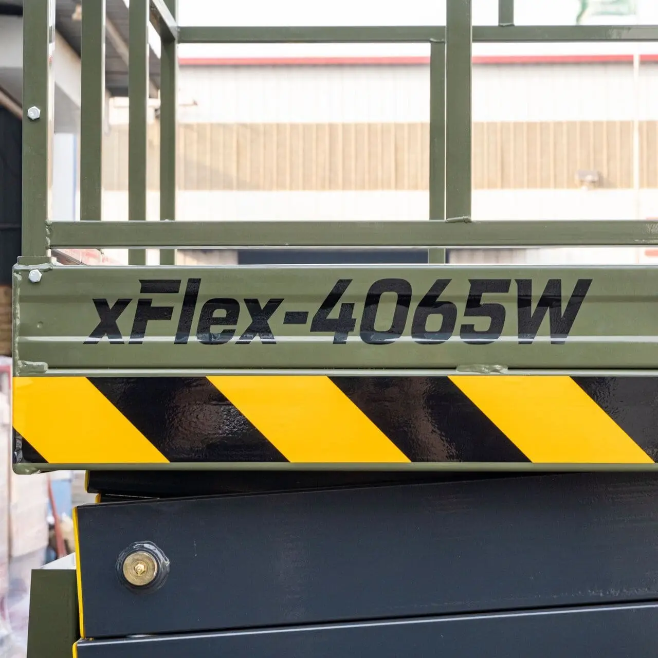 TYPHON xFlex 4065W Walk Behind Scissor Lift 2.7 Ton with Assisted Walking, Manual outriggers of 40 ft lifting Height & 110V Electric