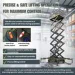 TYPHON xFlex 4065W Walk Behind Scissor Lift 2.7 Ton with Assisted Walking, Manual outriggers of 40 ft lifting Height & 110V Electric