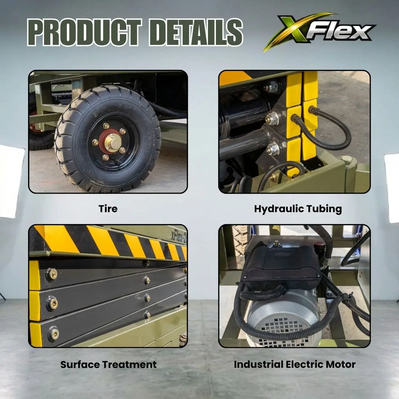 TYPHON xFlex 4065W Walk Behind Scissor Lift 2.7 Ton with Assisted Walking, Manual outriggers of 40 ft lifting Height & 110V Electric