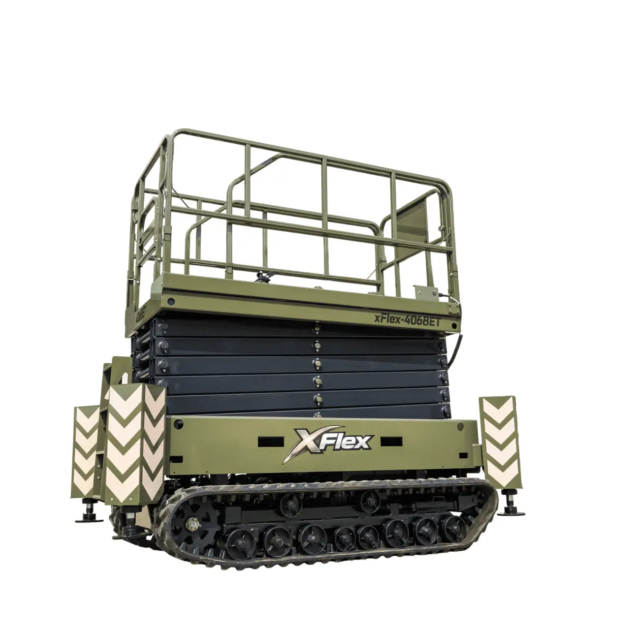 TYPHON xFlex 4068ET Electric Rubber Track Scissor Lift 3.2 Ton with 5.4HP Hydraulic Pump Motor Drive and Hydraulic Lifting Cylinder, 40 ft Max Lifting Height
