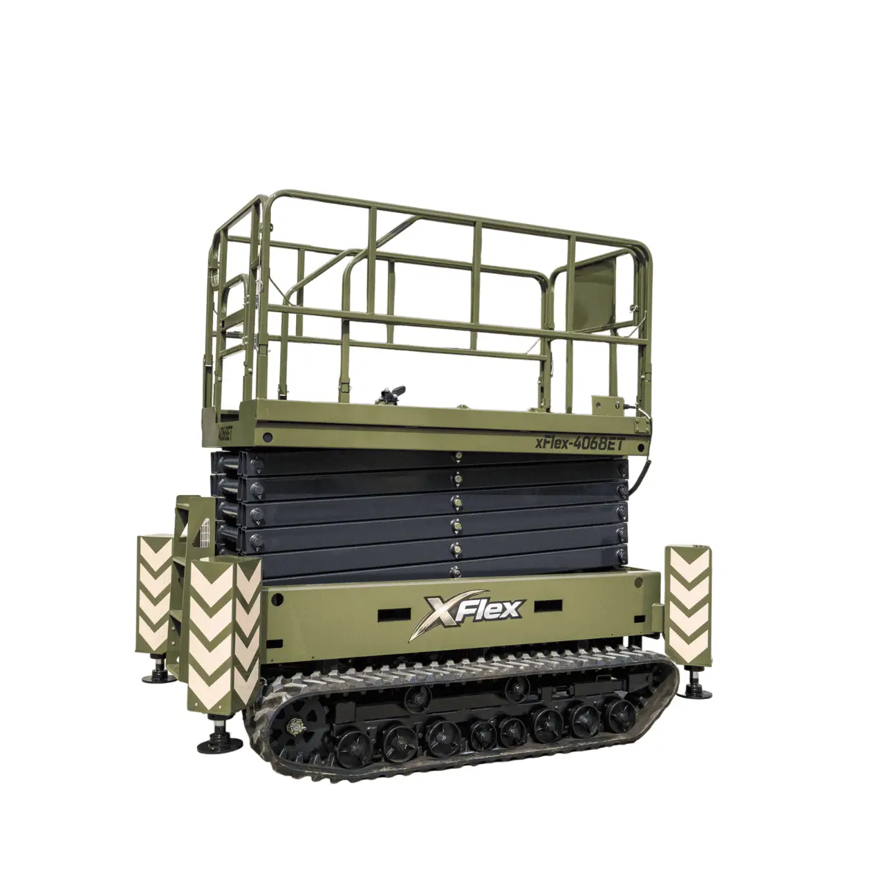 TYPHON xFlex 4068ET Electric Rubber Track Scissor Lift 3.2 Ton with 5.4HP Hydraulic Pump Motor Drive and Hydraulic Lifting Cylinder, 40 ft Max Lifting Height