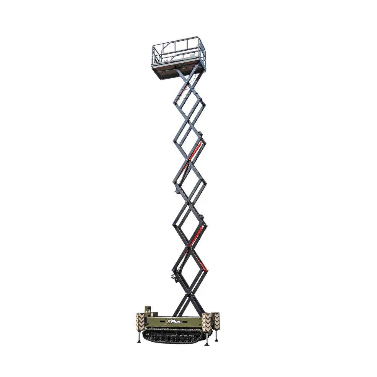TYPHON xFlex 4068ET Electric Rubber Track Scissor Lift 3.2 Ton with 5.4HP Hydraulic Pump Motor Drive and Hydraulic Lifting Cylinder, 40 ft Max Lifting Height