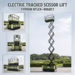 TYPHON xFlex 4068ET Electric Rubber Track Scissor Lift 3.2 Ton with 5.4HP Hydraulic Pump Motor Drive and Hydraulic Lifting Cylinder, 40 ft Max Lifting Height