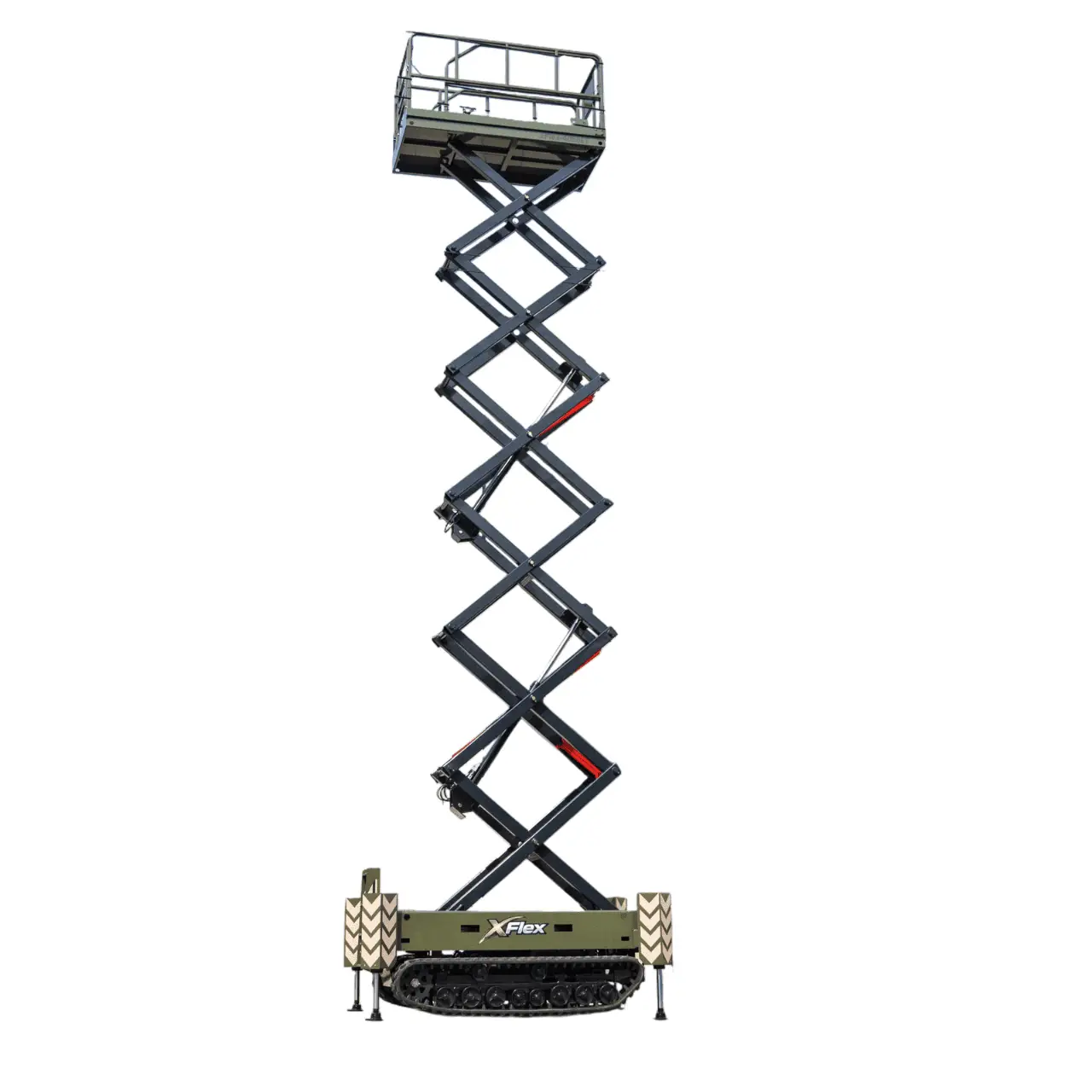 TYPHON xFlex 4068ET Electric Rubber Track Scissor Lift 3.2 Ton with 5.4HP Hydraulic Pump Motor Drive and Hydraulic Lifting Cylinder, 40 ft Max Lifting Height