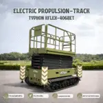 TYPHON xFlex 4068ET Electric Rubber Track Scissor Lift 3.2 Ton with 5.4HP Hydraulic Pump Motor Drive and Hydraulic Lifting Cylinder, 40 ft Max Lifting Height