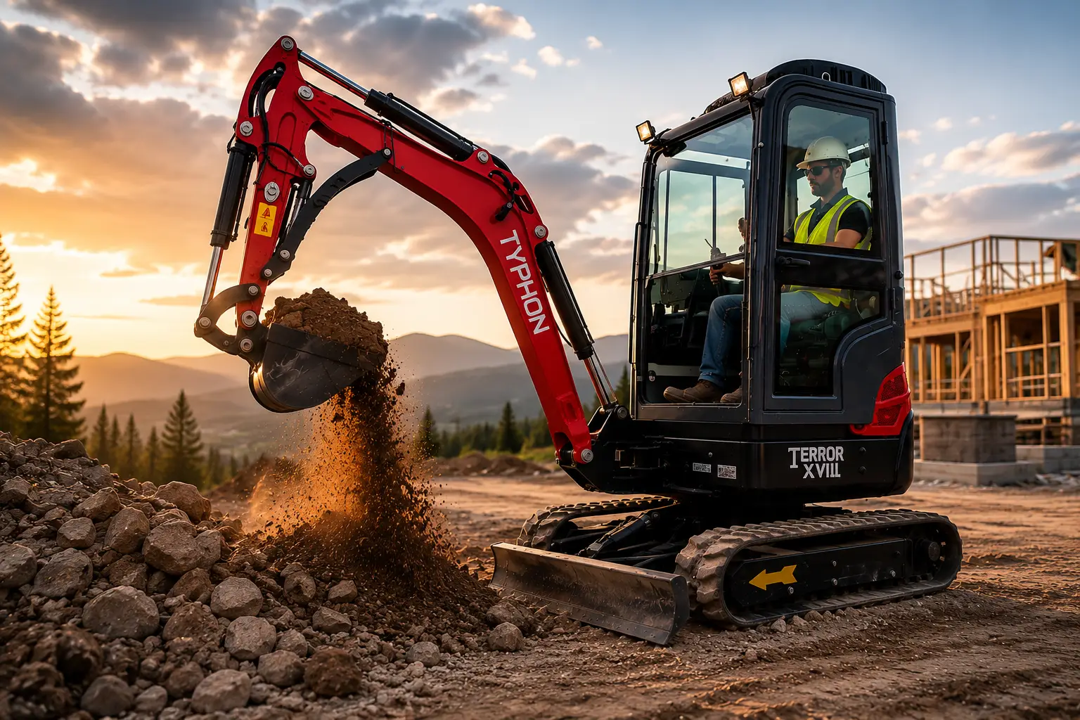 mini excavator operation
