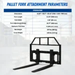TYPHON Skoop Hydraulic Pallet Fork Attachment for Wheel Loader 43 Inch 11.1 GPM