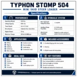 Brand New TYPHON STOMP 1,800lbs Mini Skid Steer 23.5HP Wheel Gas EPA B & S Engine USA