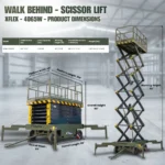 TYPHON xFlex-4065W Walk-Behind Scissor Lift 2.7 Ton with Assisted Walking, Manual outriggers of 40 ft lifting Height & 110V Electric