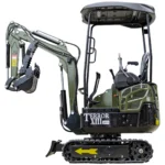 TYPHON TERROR XIII PRO Mini Excavator – 1.3 Ton Trench Digger with Canopy, Hydraulic Thumb Clip, 22.1hp Honda Engine USA