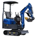 TYPHON TERROR XI STORM Mini Excavator – 1.1 Ton Trench Digger with Boom Swing, Hydraulic Thumb Clip, Bucket USA