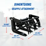 TYPHON Skoop Heavy-Duty Wheel Loader Log Grapple 295 lbs Robust Log & Brush Handler with 6+4 Tine Grip