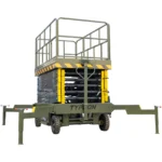 TYPHON xFlex-4065W Walk-Behind Scissor Lift 2.7 Ton with Assisted Walking, Manual outriggers of 40 ft lifting Height & 110V Electric