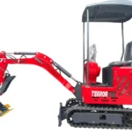 TYPHON TERROR ONE STORM 1 Ton Mini Excavator Trench Digger with Hydraulic Oil Cooler Canopy & Wide Bucket Ideal for Garden, Farm, Park & Road Work Digging, Drilling, Bull-Dozing