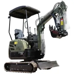 TYPHON TERROR XIII Mini Excavator – 1.3 Ton Trench Digger with Canopy, Hydraulic Thumb Clip, 13.5hp B&S Engine USA