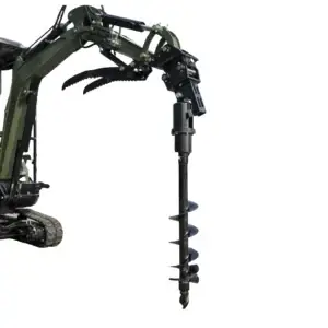 Auger Attachment 7.9in Auger Bit Earth Drilling USA for TERROR XXV and other 2.1-3 Ton Mini Excavators