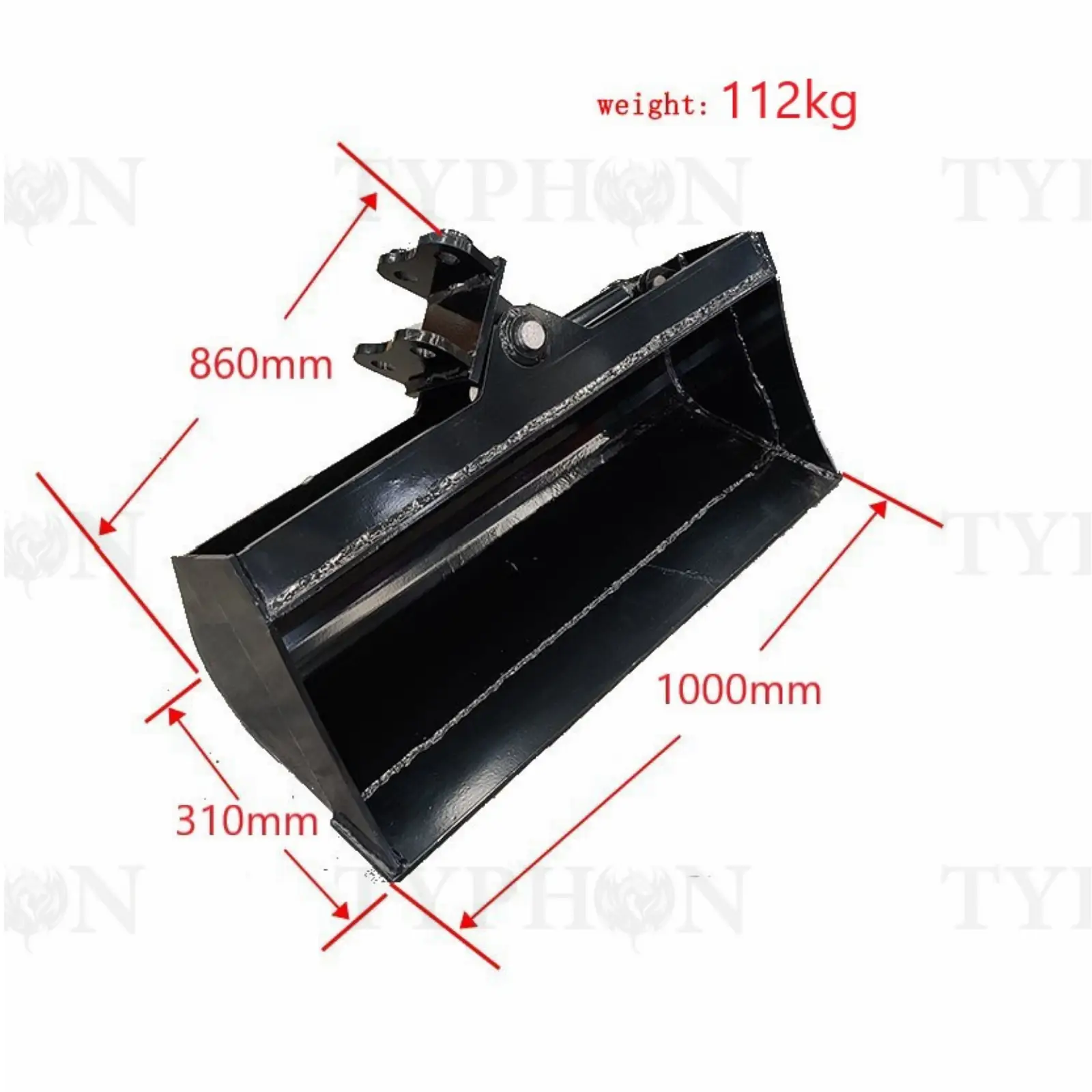 Excavator Attachment 39.4-Inch Heavy-Duty Hydraulic Tilting Bucket for TERROR X2 PRO