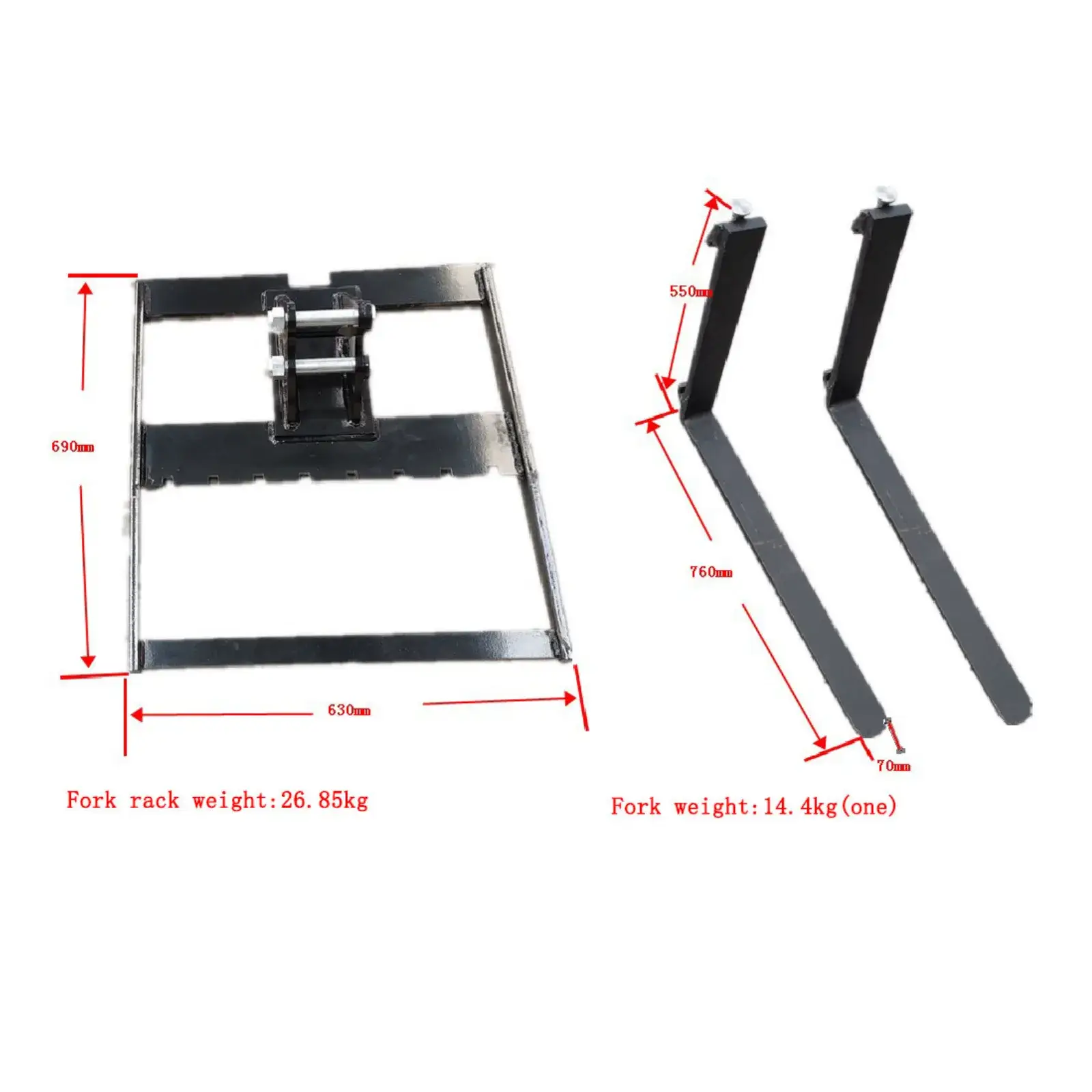 Pallet Fork: Attachment for TYPHON Mini Excavators USA